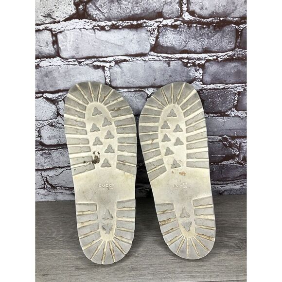 GUCCI Web White Rubber Logo Casual Slides Designer Sandals Men’s Sz 11M US/44EU main image 10